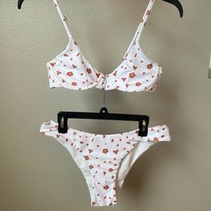 Zaful white and orange bikini swimsuit
